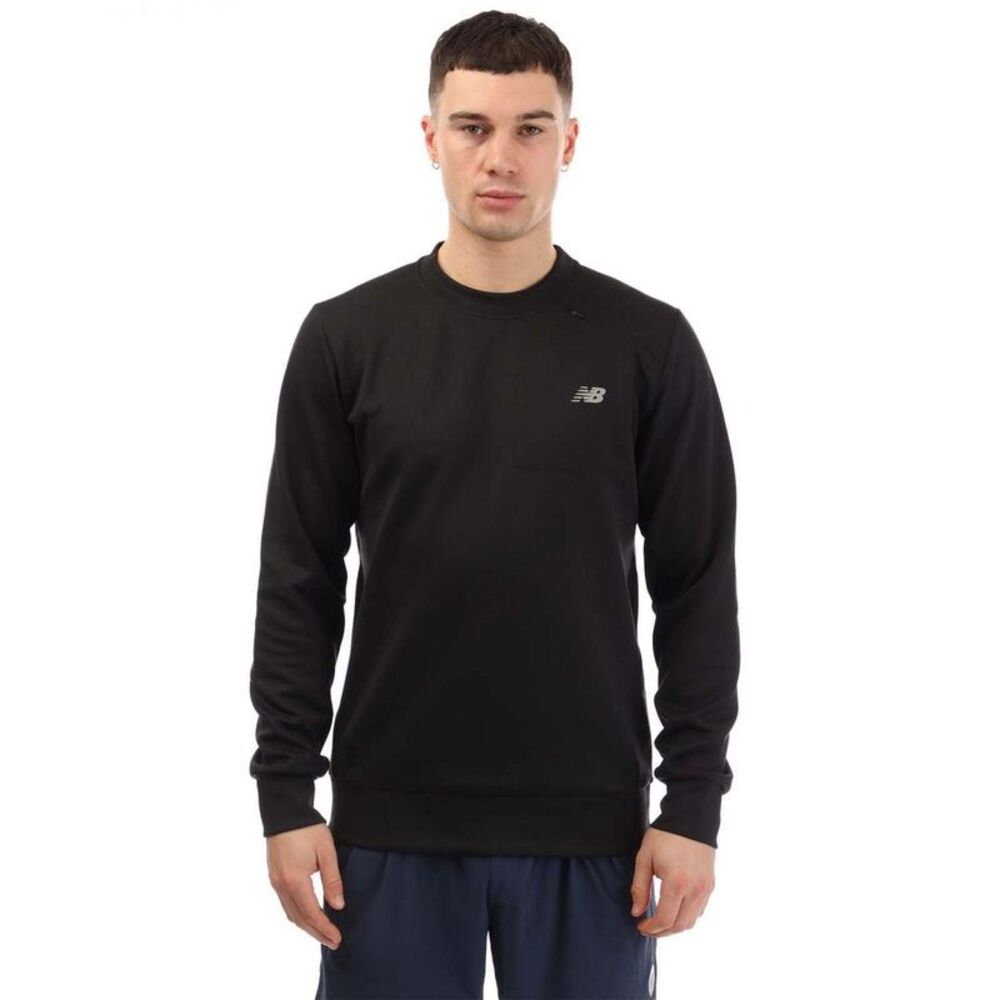 New Balance Mens Crew Neck Athletic Sweatshirt / Black